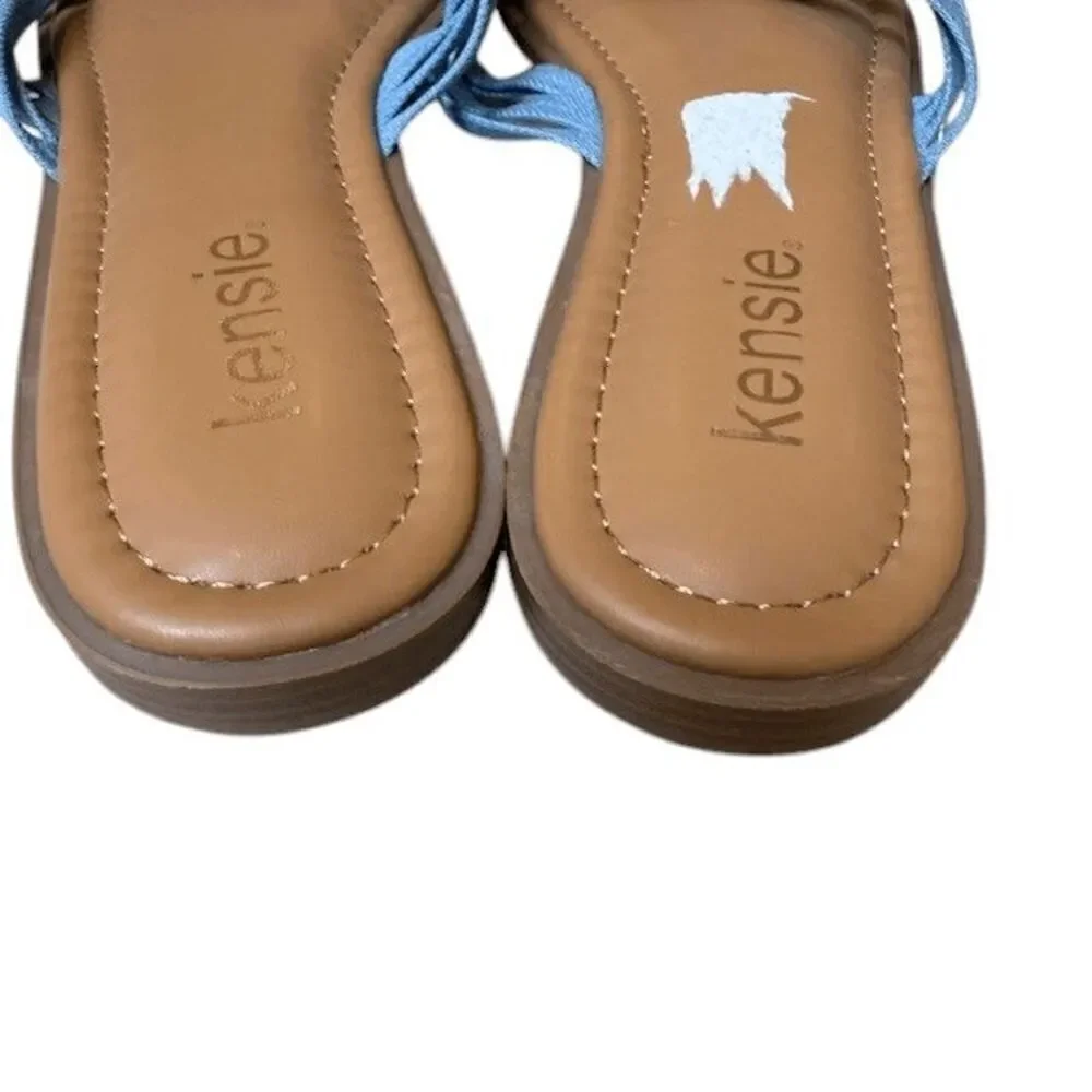 NWT‎ Kensie Raine Knotted Slide Sandal in Denim Blue Size 9